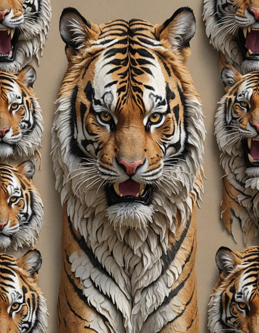 3d  view of Most beautiful Gorgeous attractive tiger made ou...