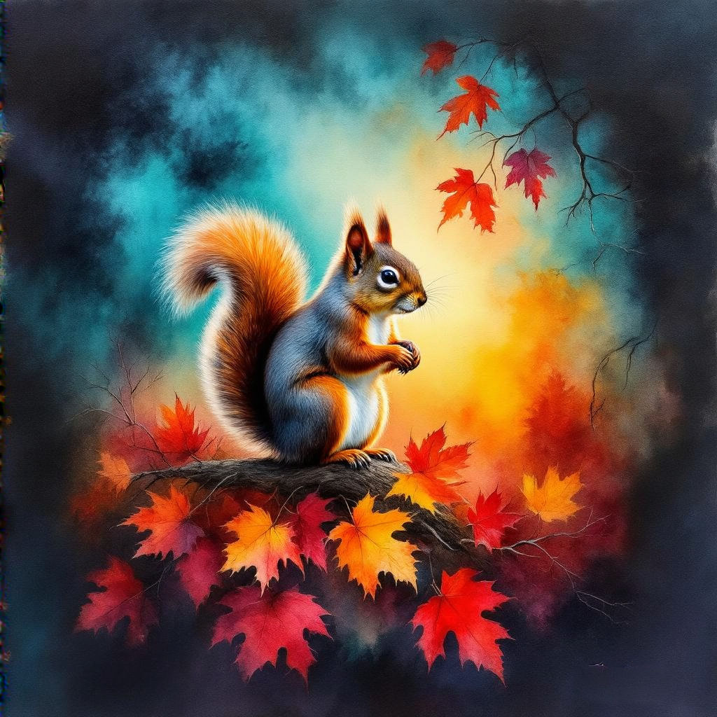 Squirrel in autumn