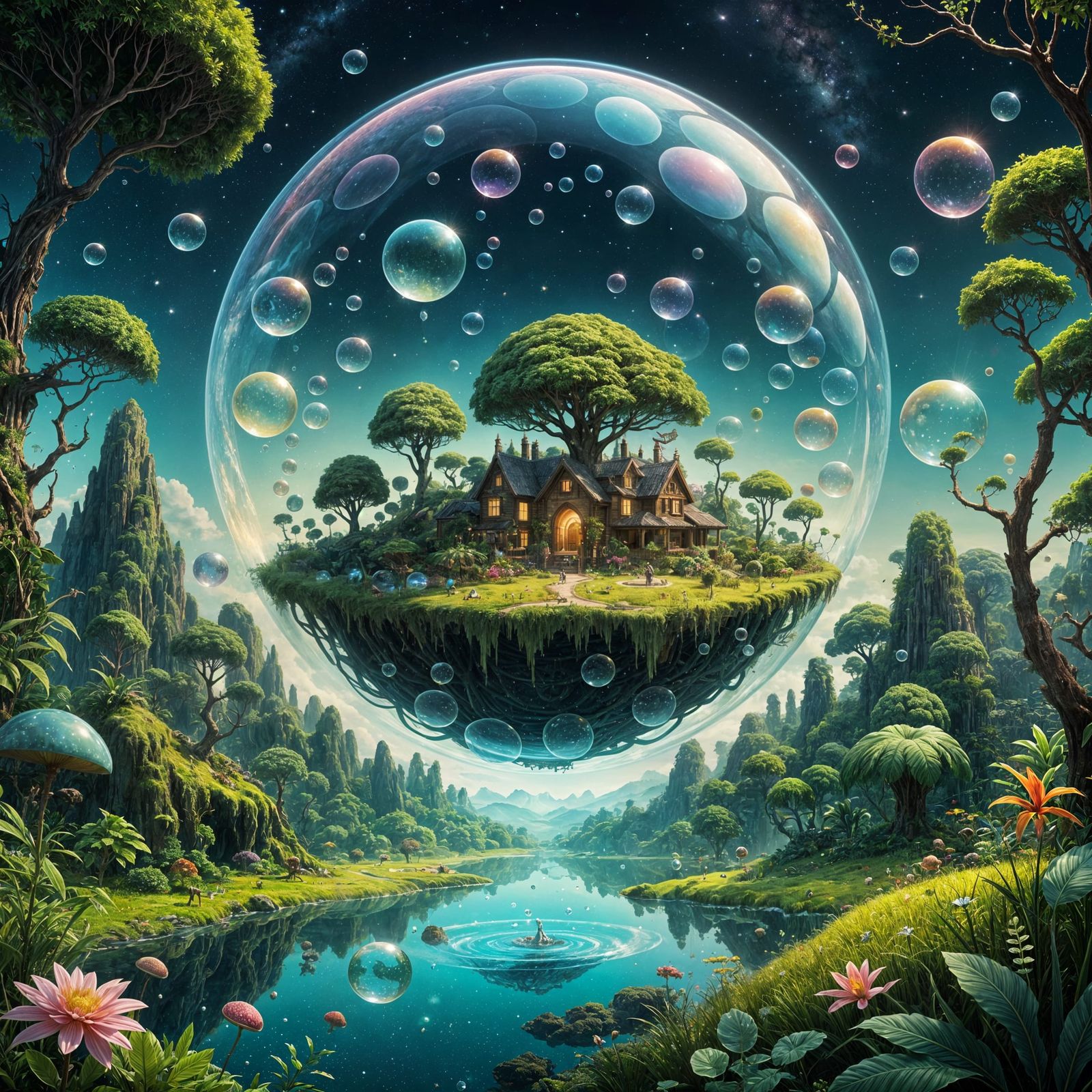 Bubble-scape floats through the cosmos  by @Spyder Webb