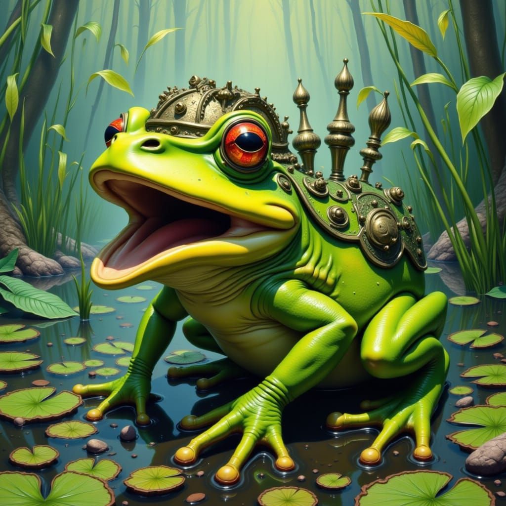<lora:AnthroGator:1.0> frog