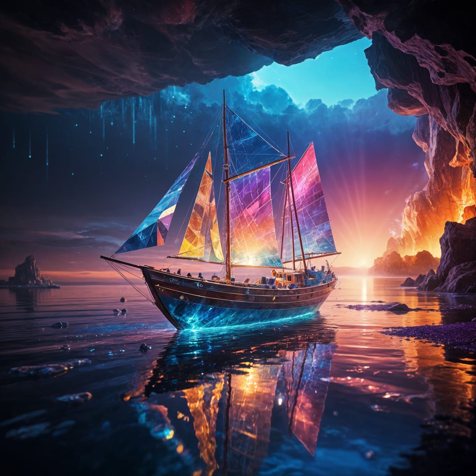 Prismatic, refracted boat  by @Dreamer in Hell