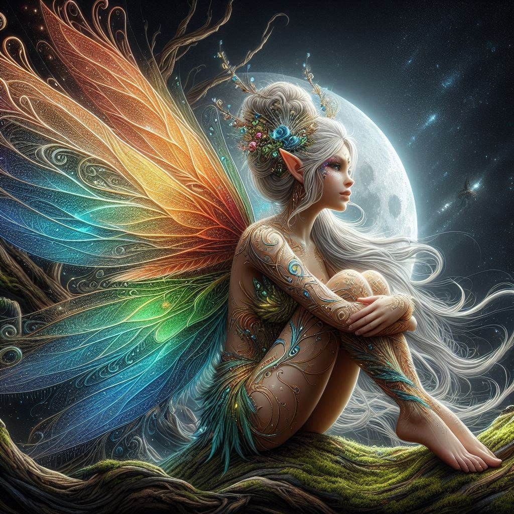 Rainbow Fairy by moonlight