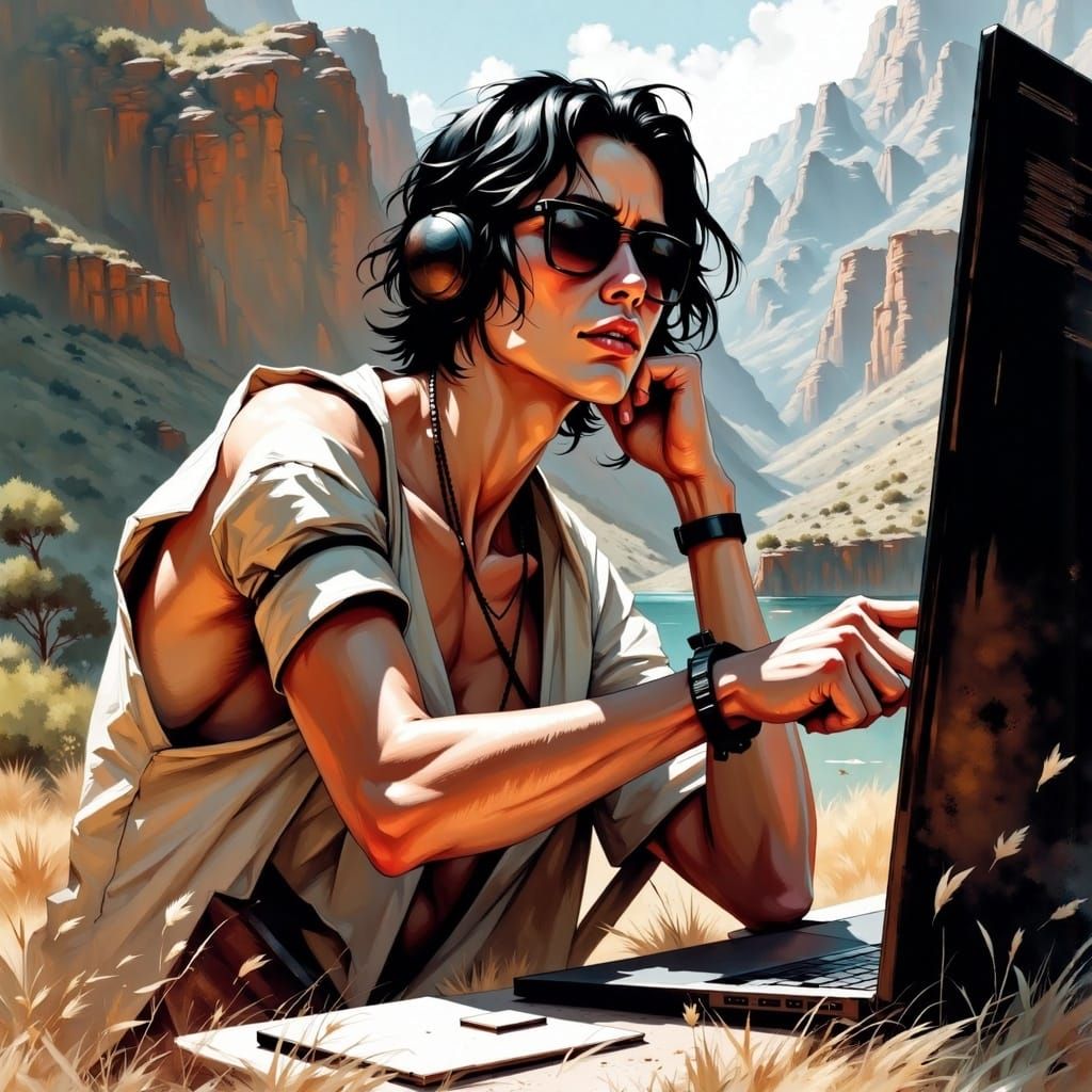  <lora:Conceptualize FL:1.0> "BRB, gotta update my MySpace."