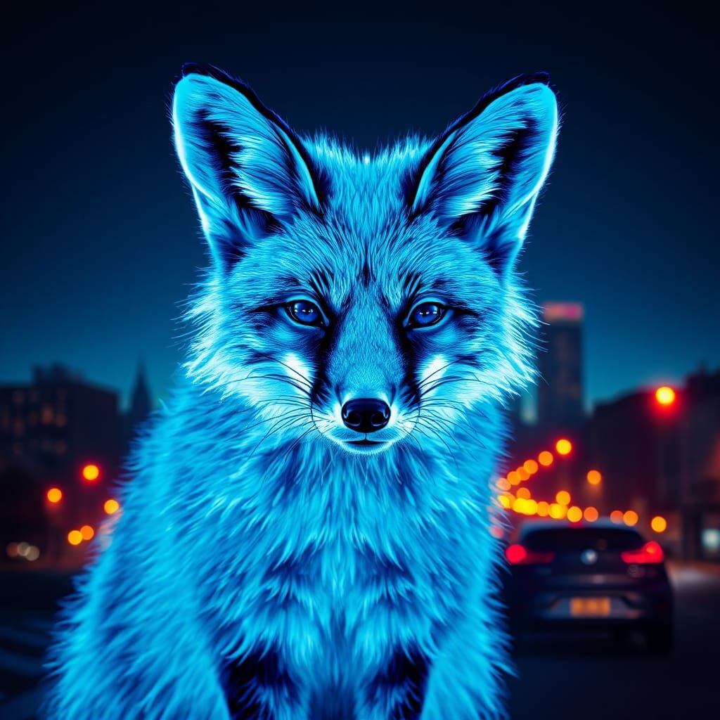 Fluorescent Fox  by @Yanciepants