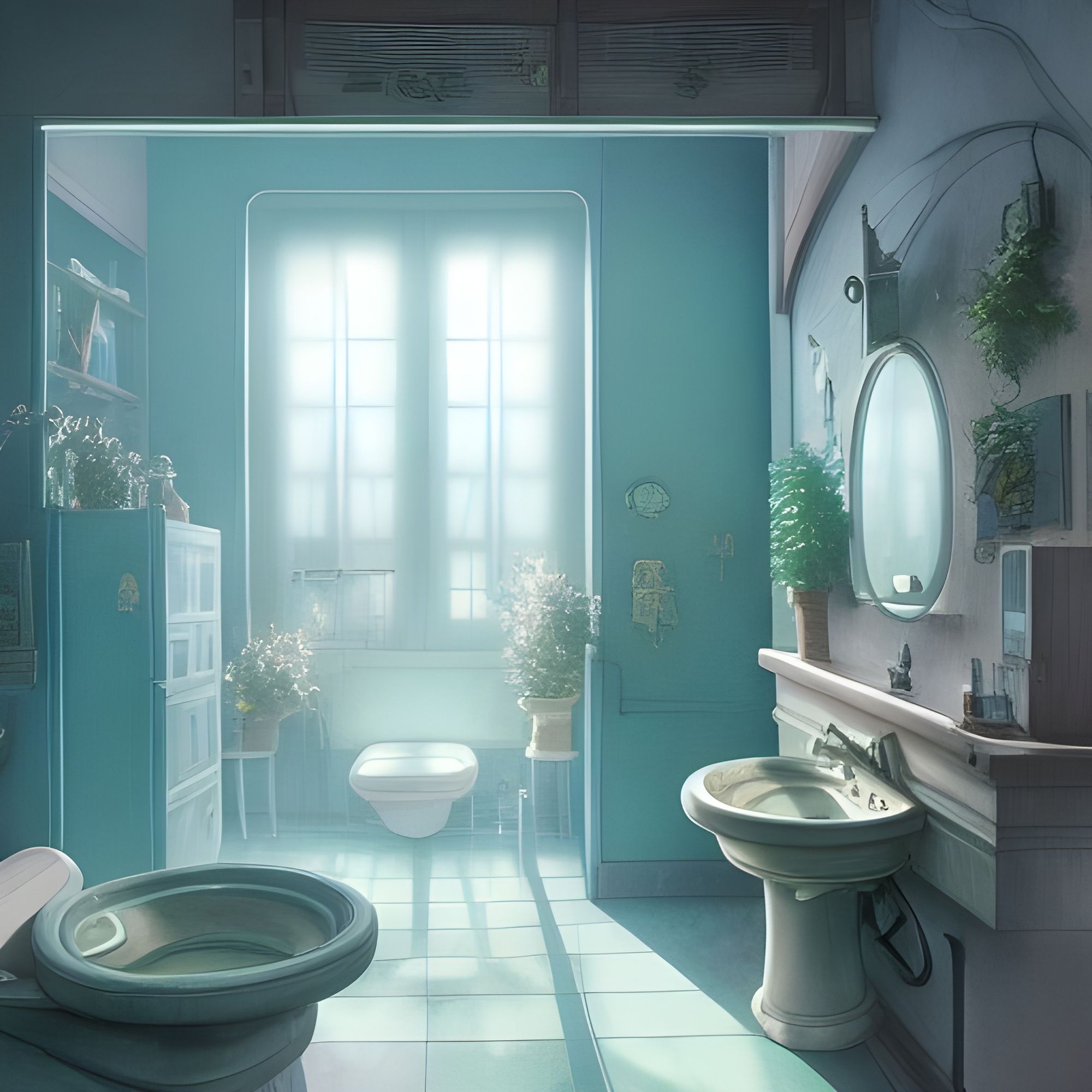 Anime House (4/5) - Bathroom : r/nightcafe