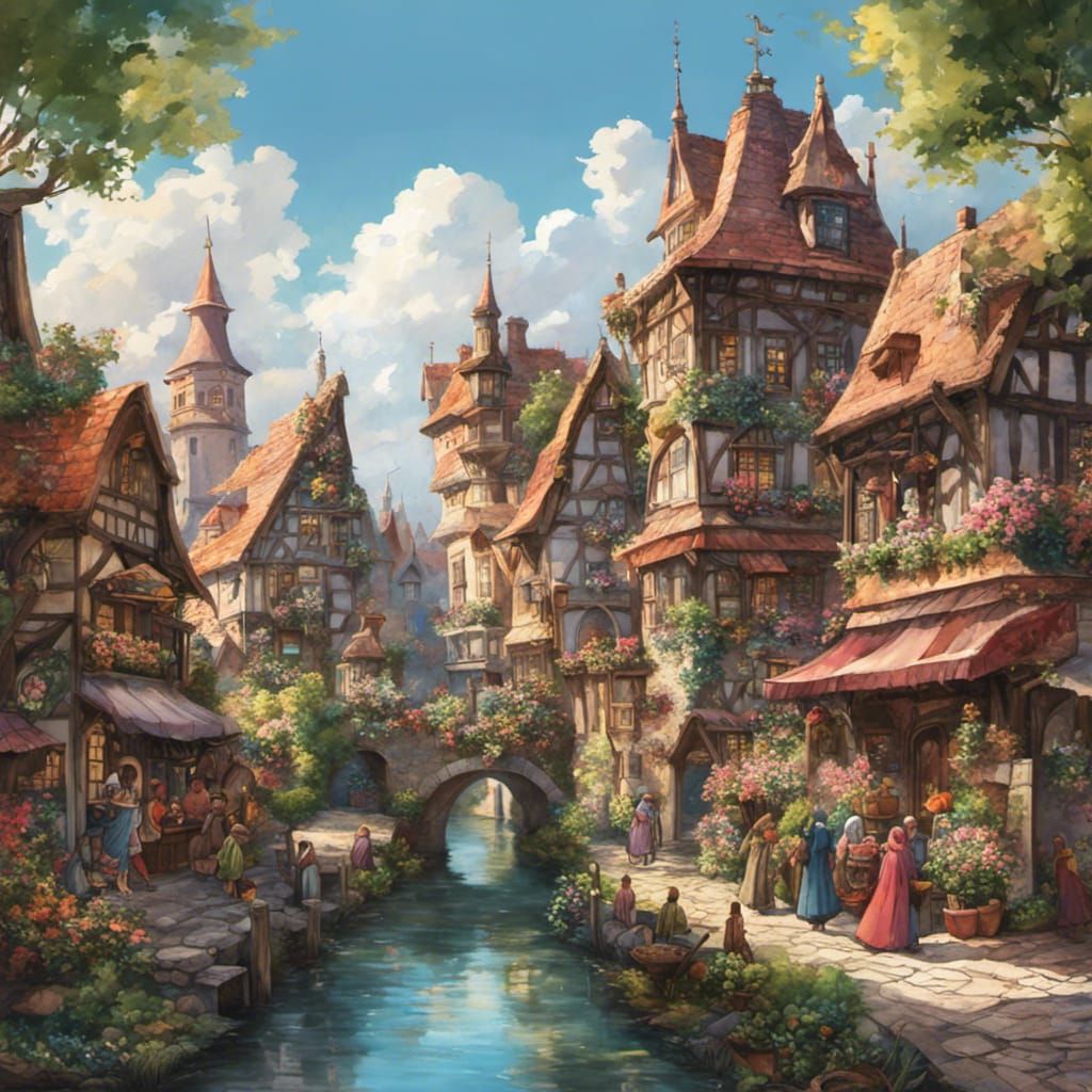 Small medieval village somewhere in Germany