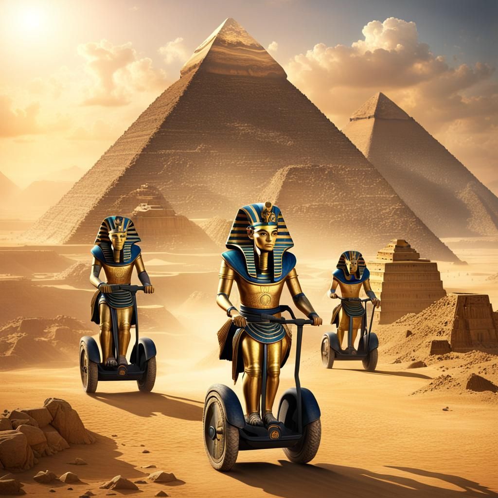 Ancient Egyptian pharaohs are riding Segways through the pyramids  by @dinsat