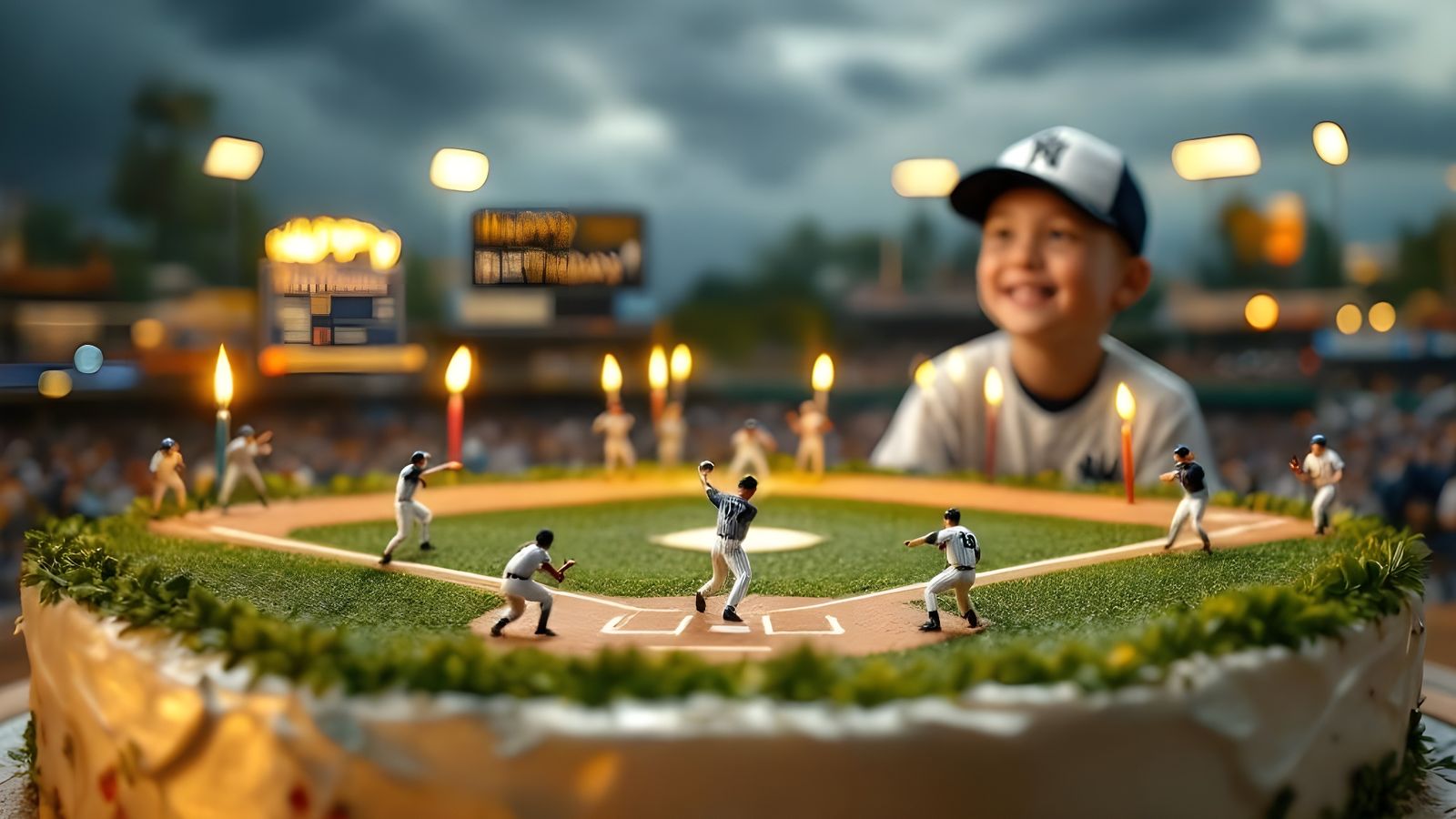 New York Yankees playing ball on a cake  by @Gary Murakami