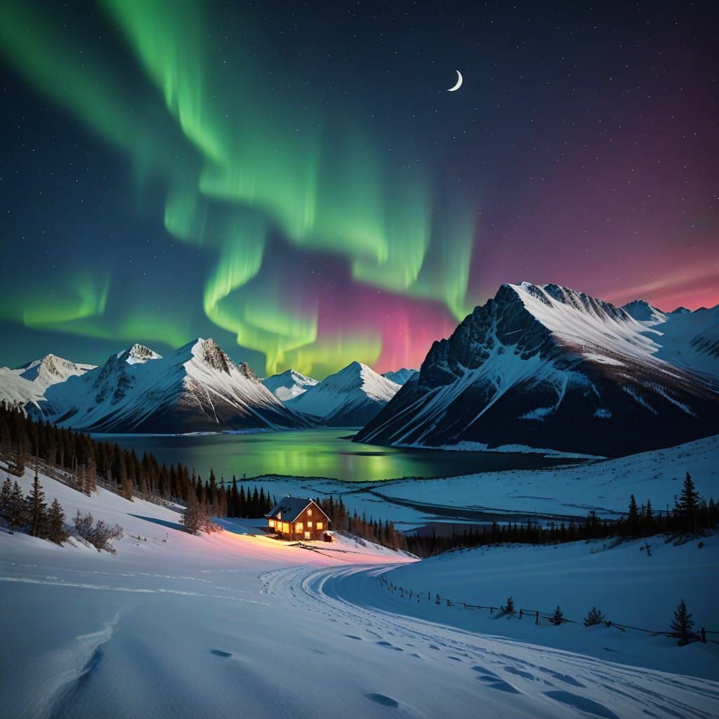 A Green Night Sky  by @I See Art - I Write Its Story