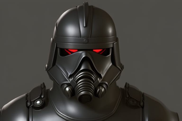 Dark Trooper with Gas Mask, Hyperdetailed Dark Fantasy Art