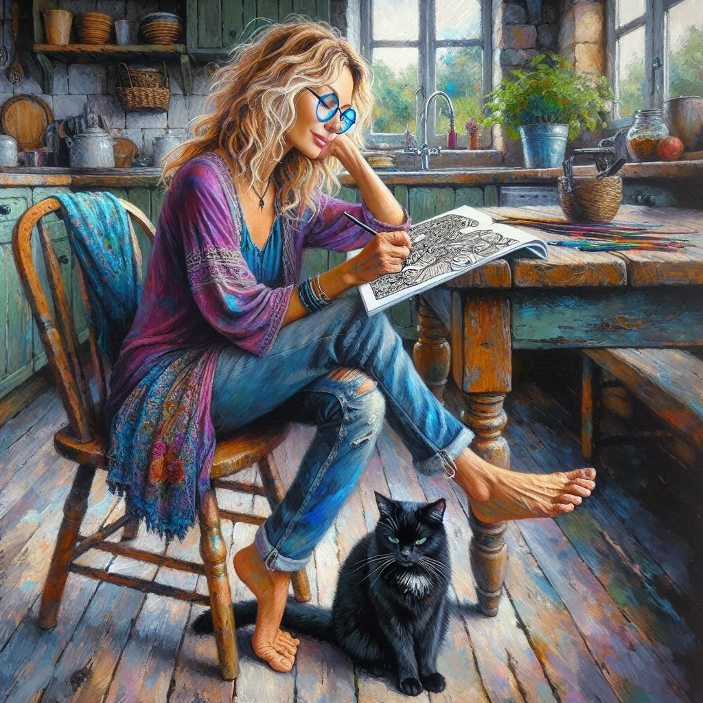 She used to love me, now she loves colouring in