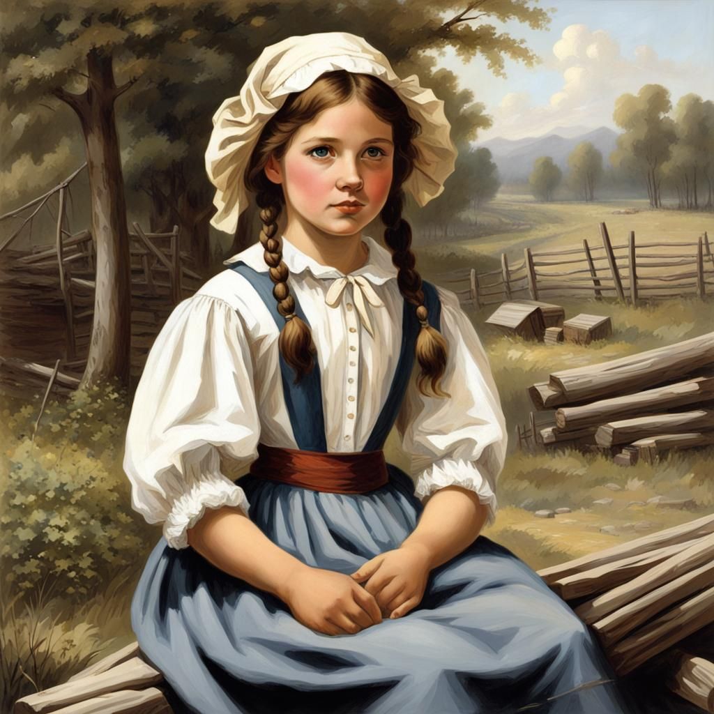 Young American Pioneer girl