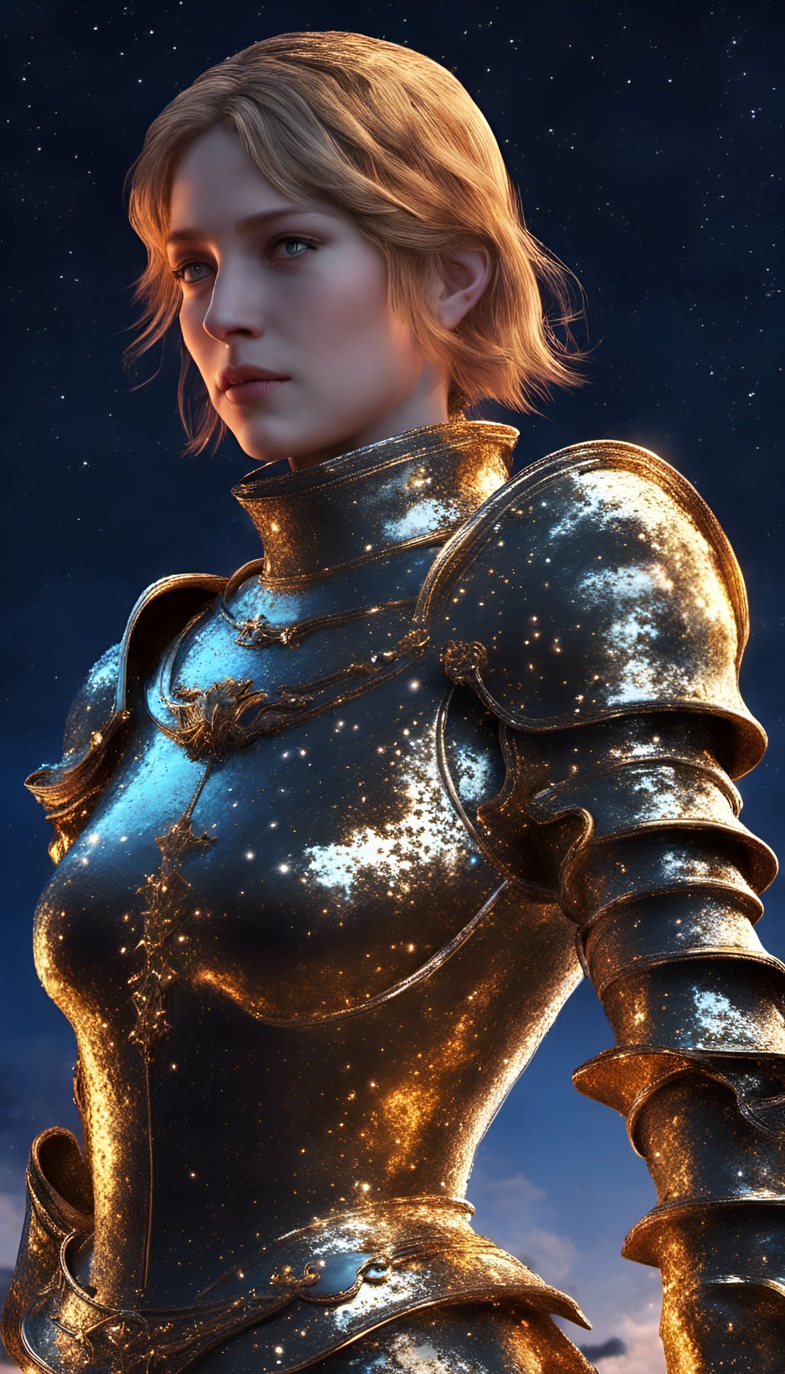 Dazzling Joan of Arc Anime 3D Rendering