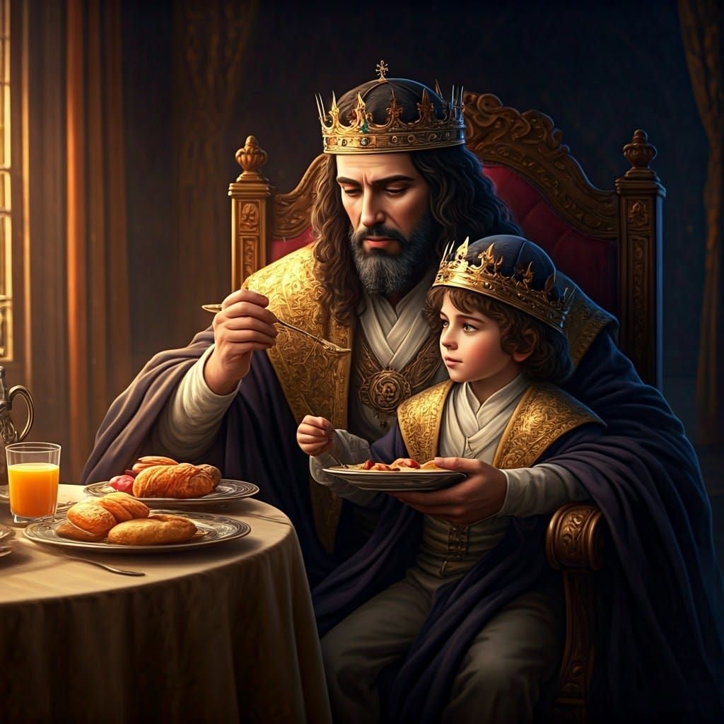 Regal Breakfast Scene in Louis XVI Style