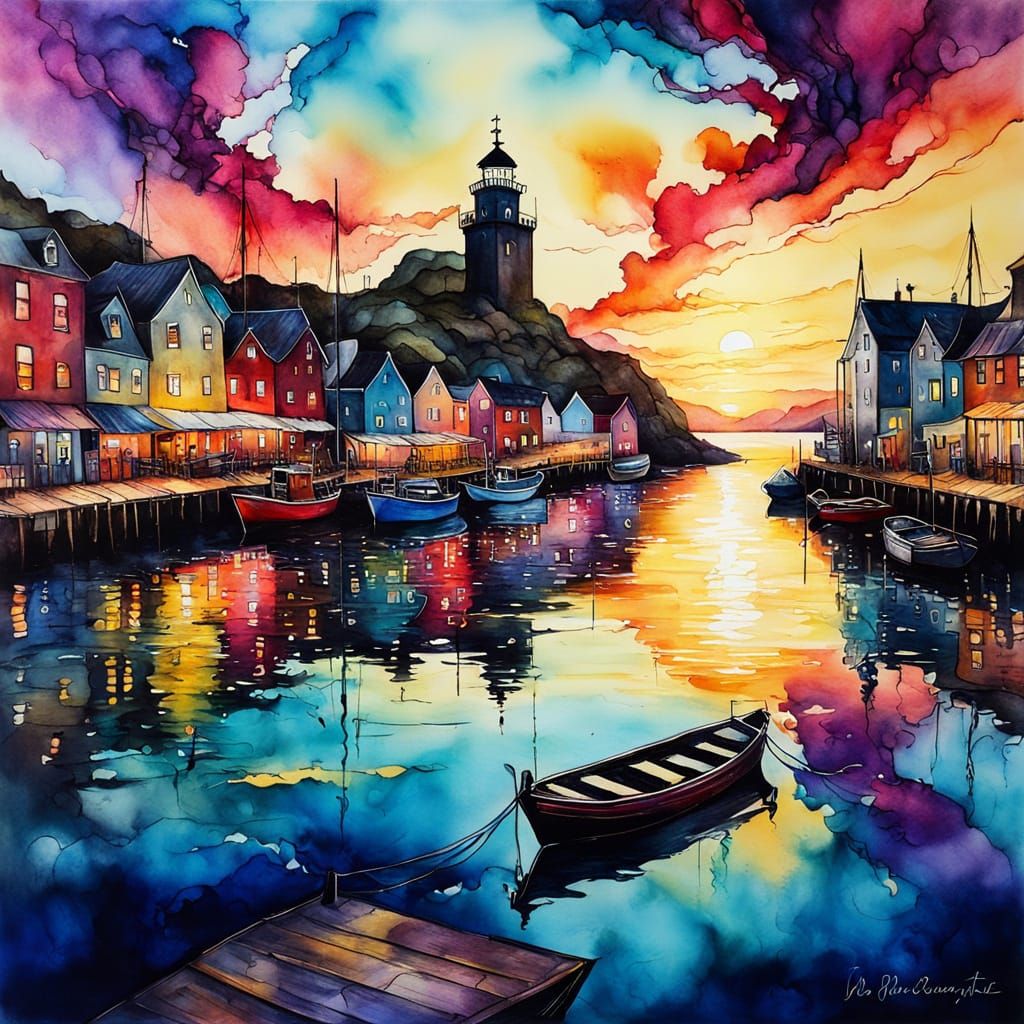 Harbour Sunset  by @RedPixie