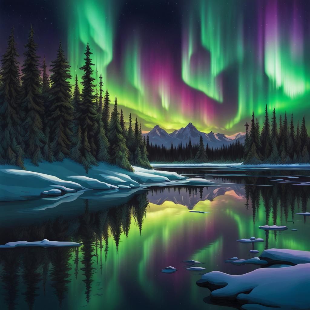 Northern Lights  by @Elven Maiden