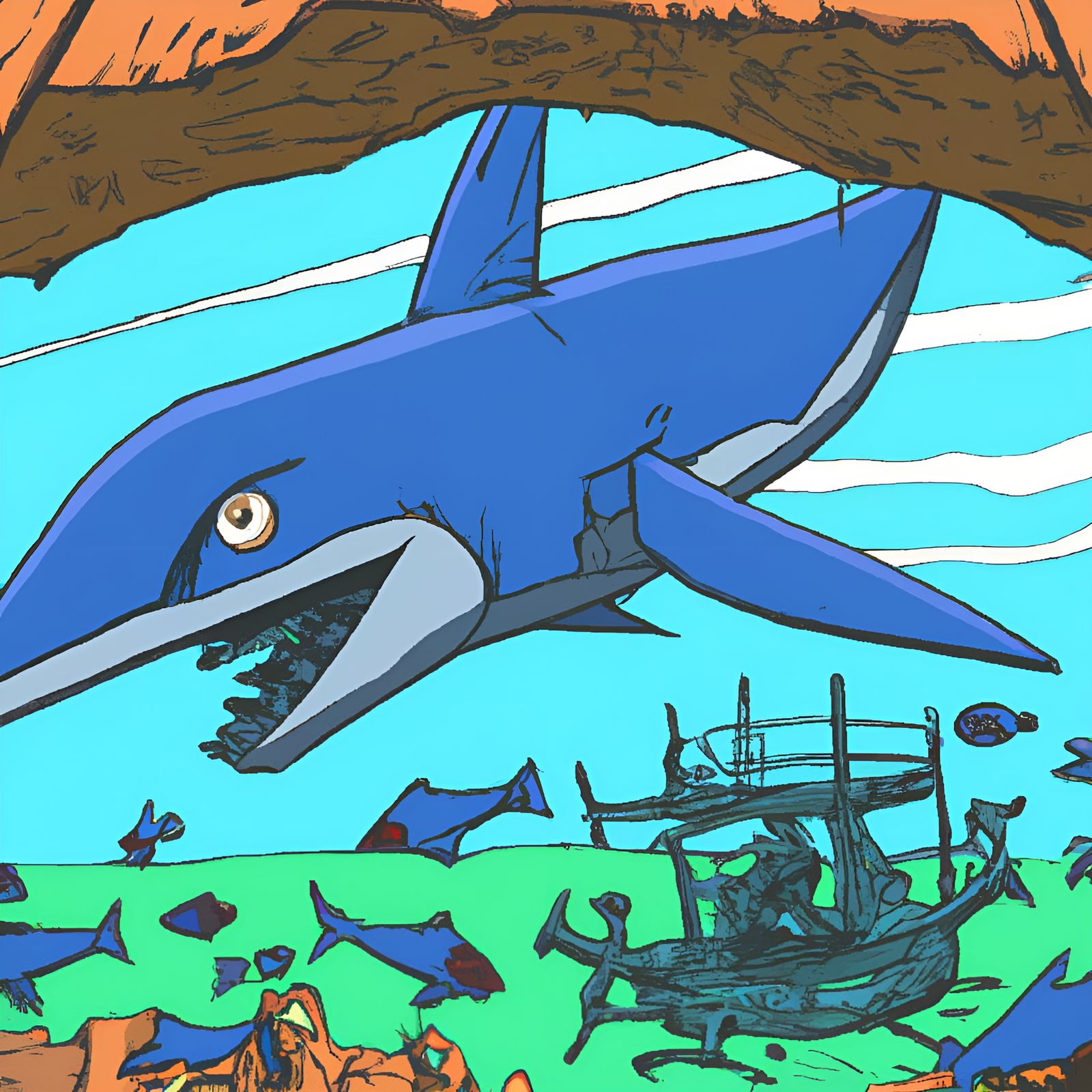 Shark Over the Wreckage
