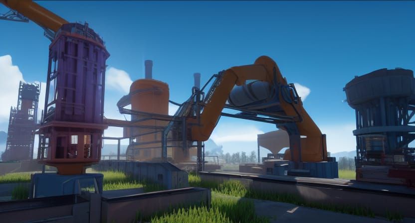 Render an example factory that would be built in the game "S...