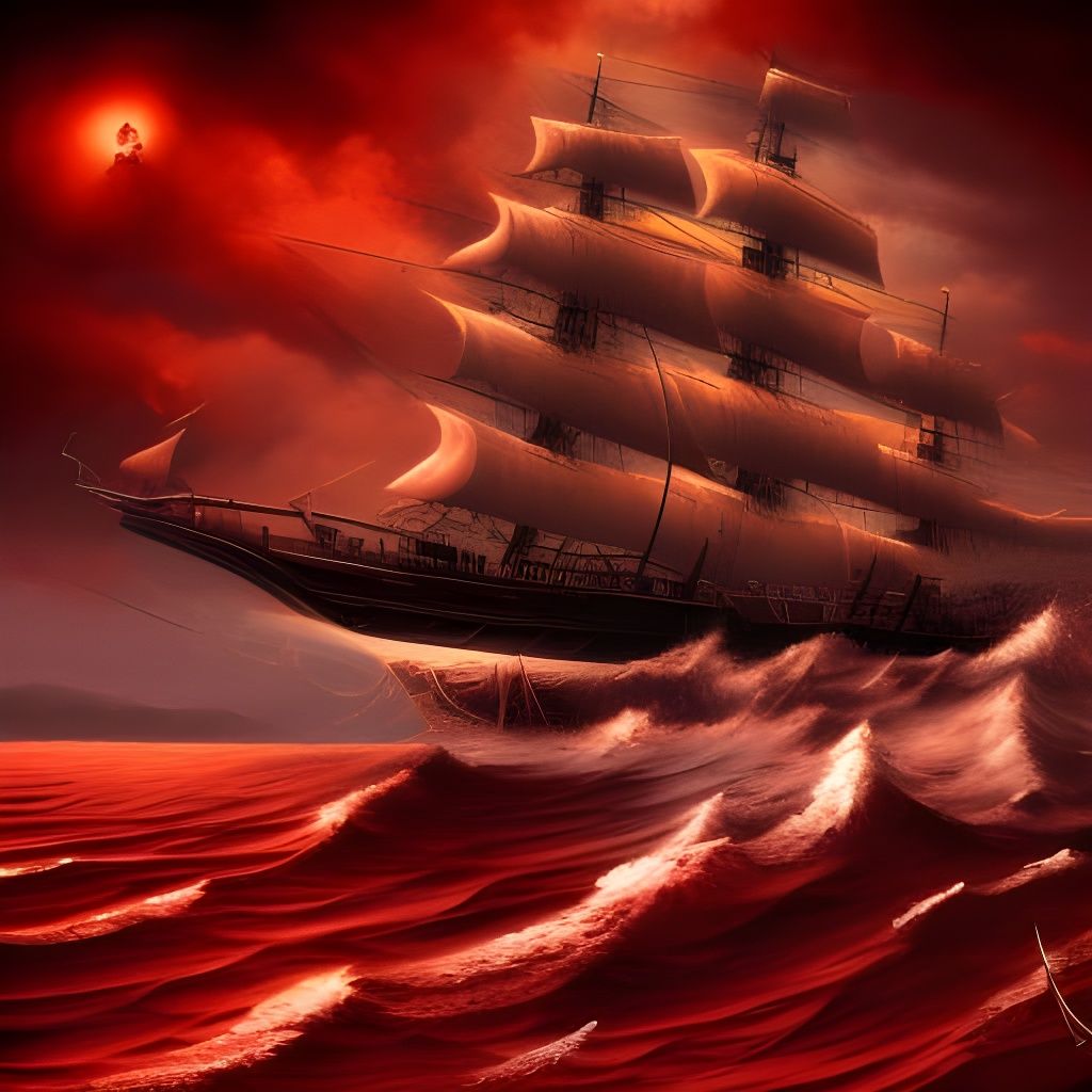 Rough Seas Under A Crimson Sky  by @MeatSlanger