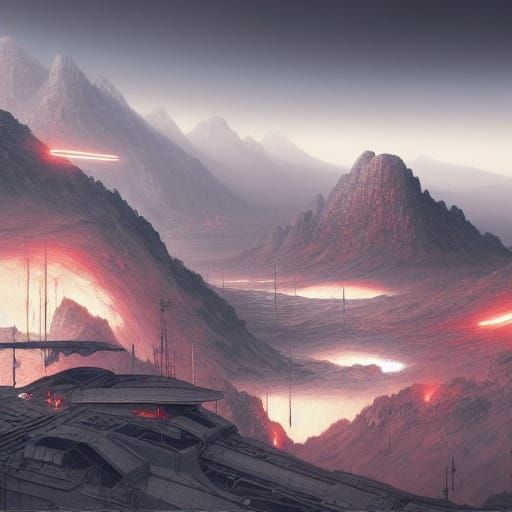 Futuristic landscape expansive lifelike hyperrealism Yūji Ka...