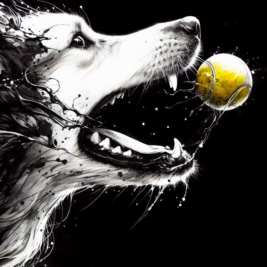 Golden retriever catching the ball !