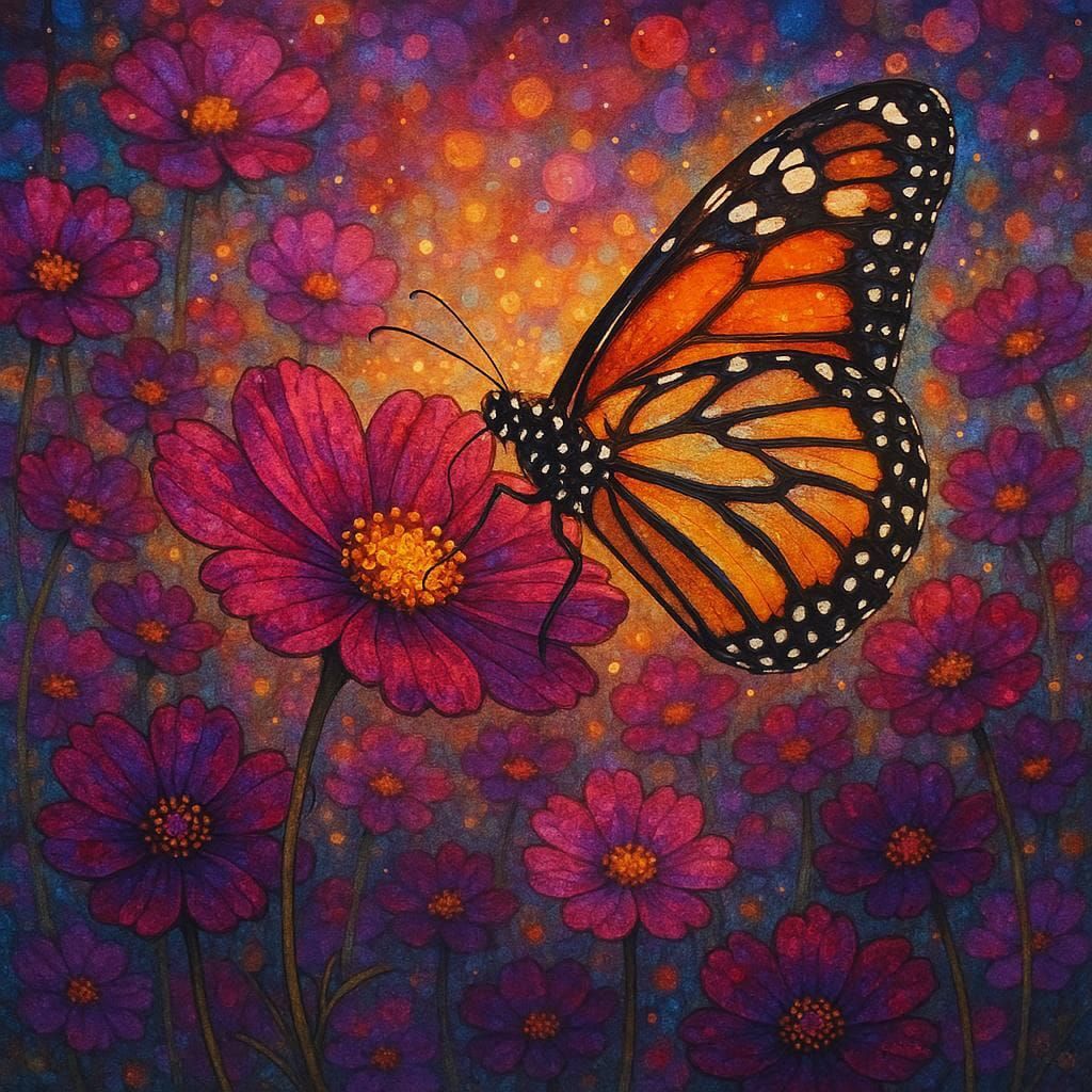 Butterfly on cosmos