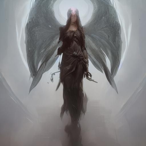 The angel of death head and shoulders portrait, 8k resolutio...