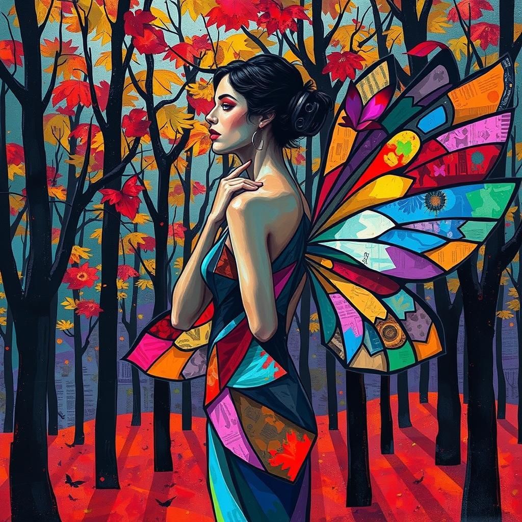 Double exposure art | back view of teenage girl and boy hand-in-hand in woodland clearing | stars swirling in the dark sky | magical | detai...