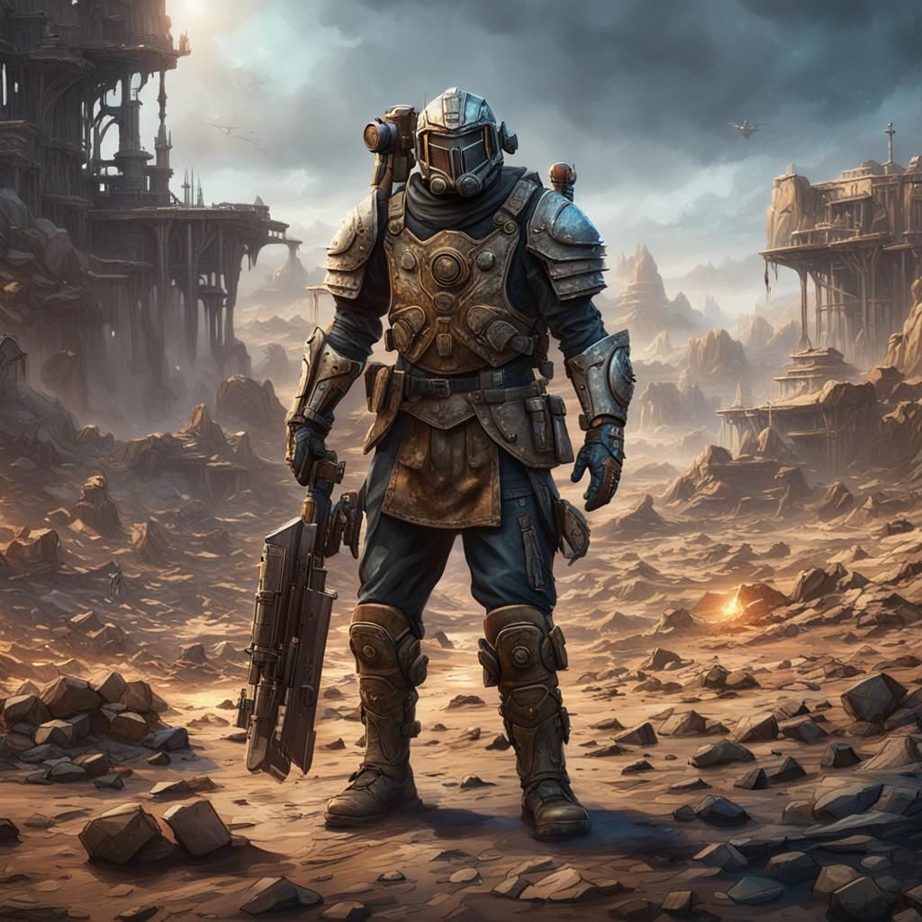 Hunter in an Apocalyptic Scenery   by @Ryota Muranaka