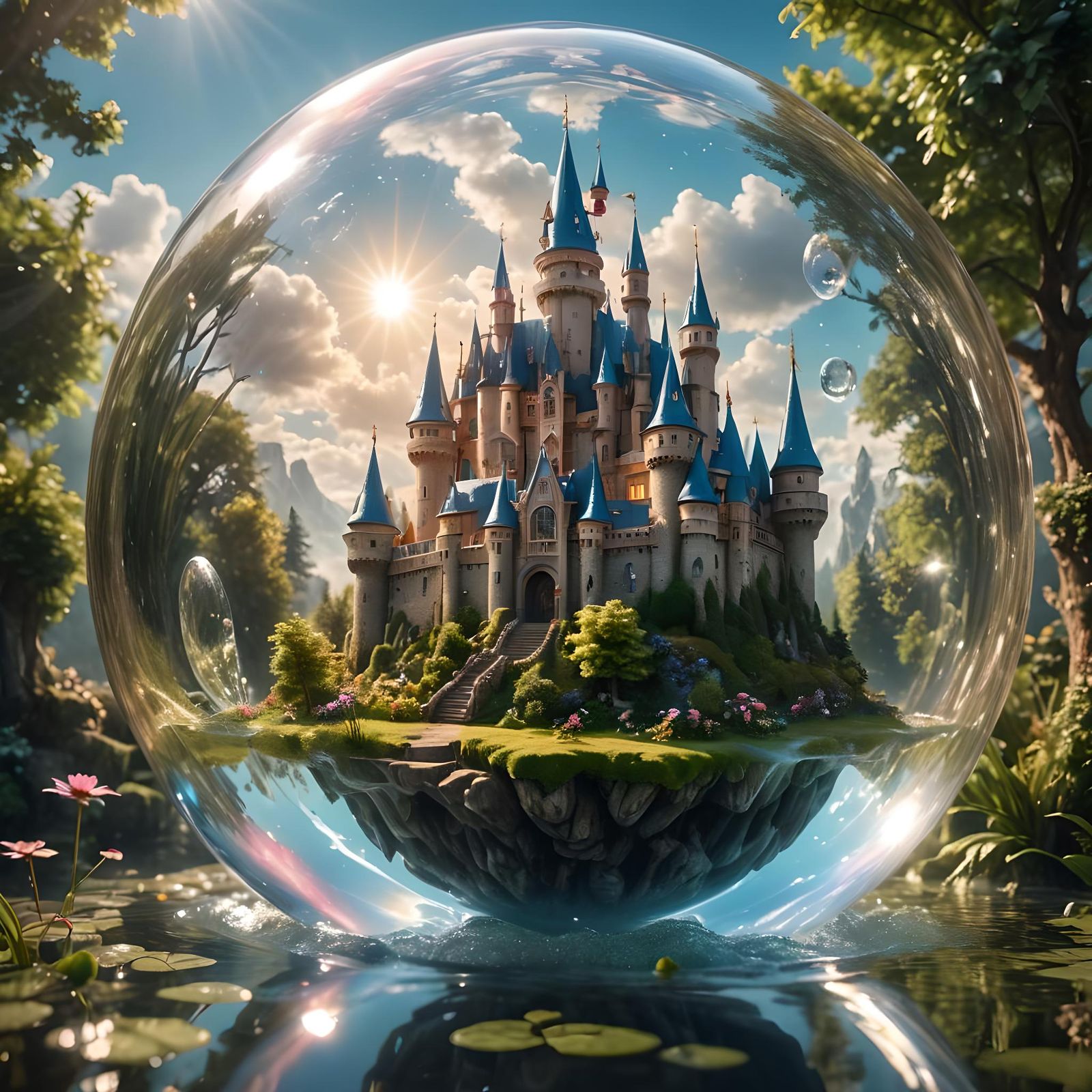  Castle in a water bubble 🫧   by @Rainnism