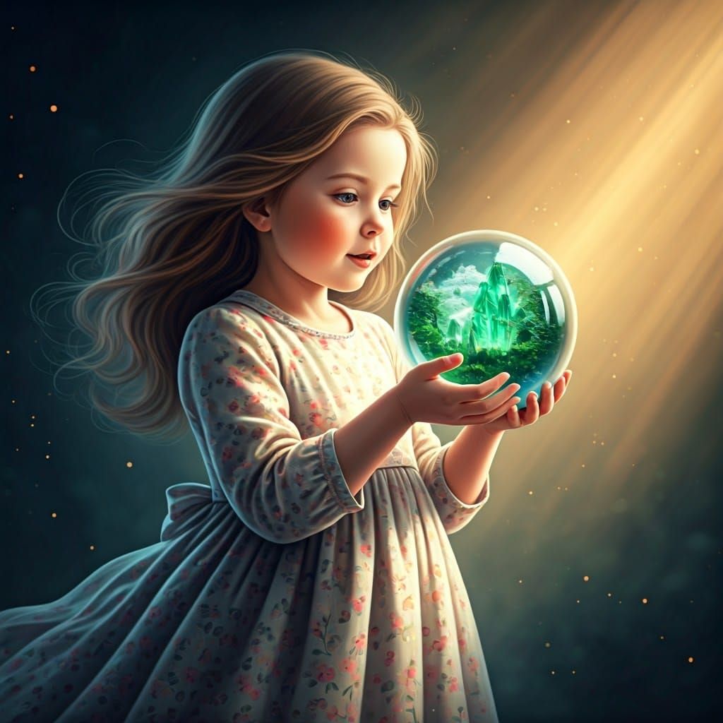 Orbs ; surprised little girl she doesn't know what she sees
