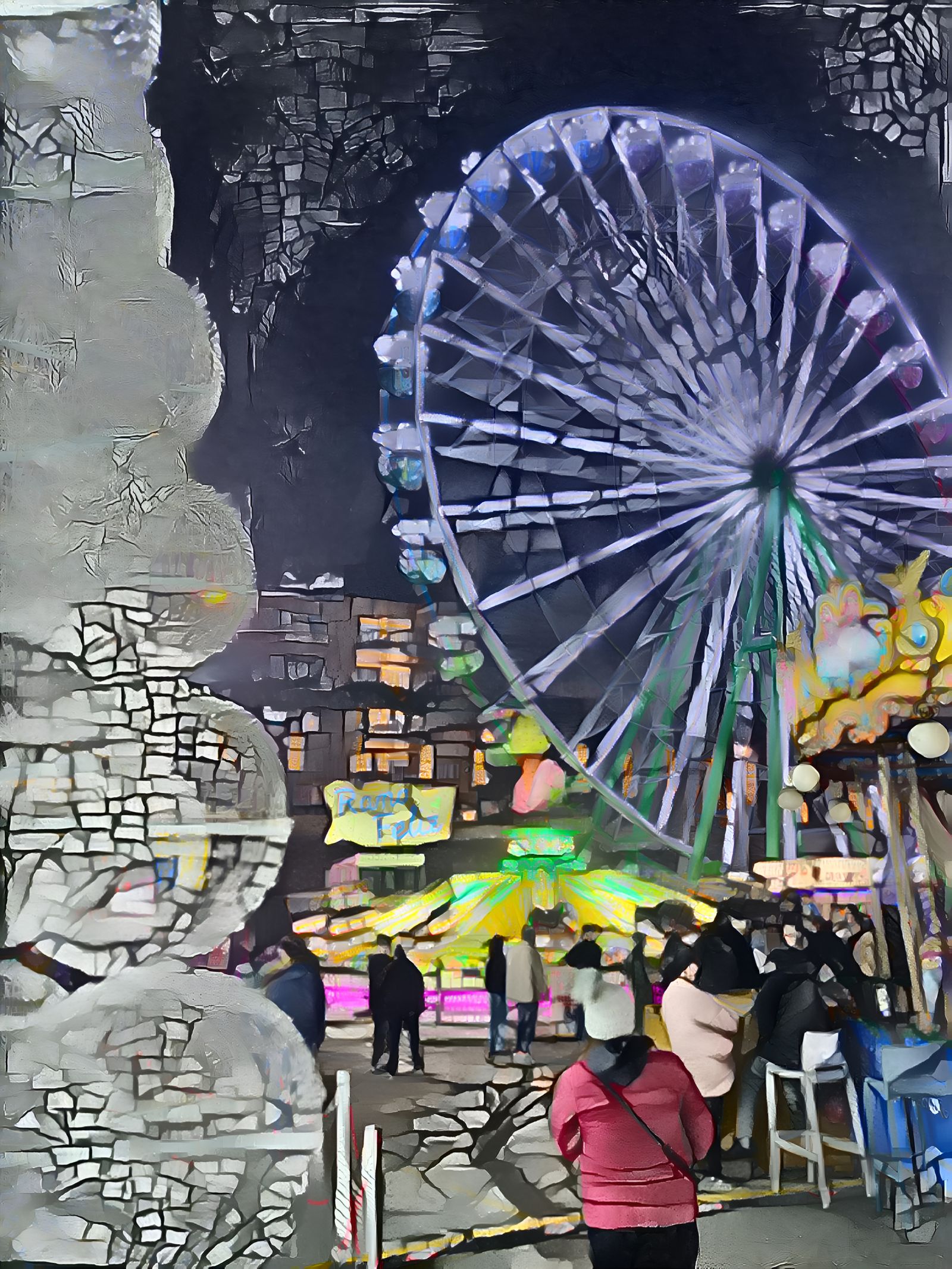 Christmas fair at night