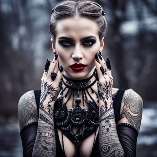 Beautiful goth girl - AI Generated Artwork - NightCafe Creator