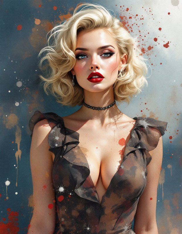 Gold waves in the mist / Splattered chaos meets the face / Q...