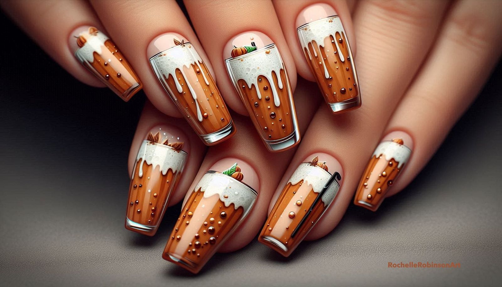 Pumpkin Spice Latte Manicure