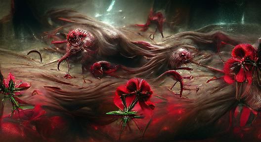 blood flowers sinister by Greg Rutkowski