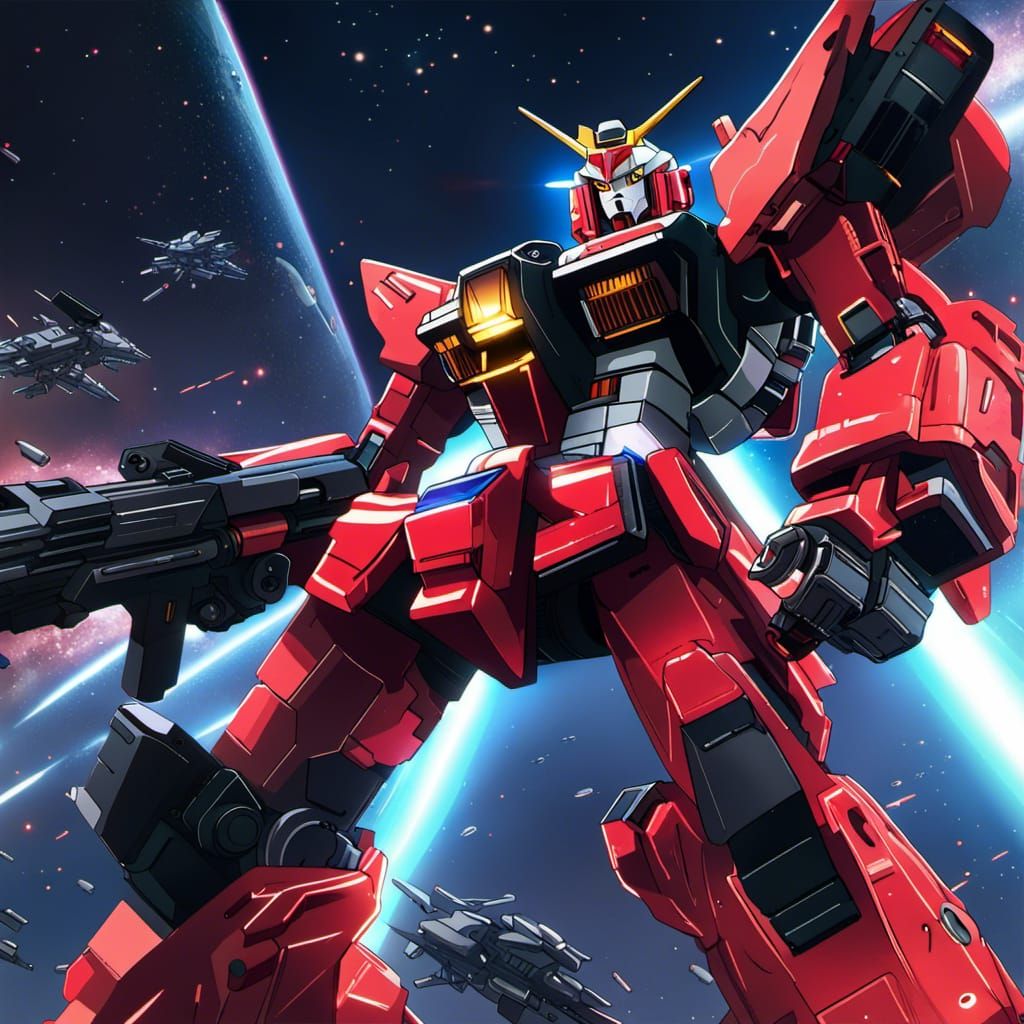 Gundam Mecha defending the city 🔥🌆