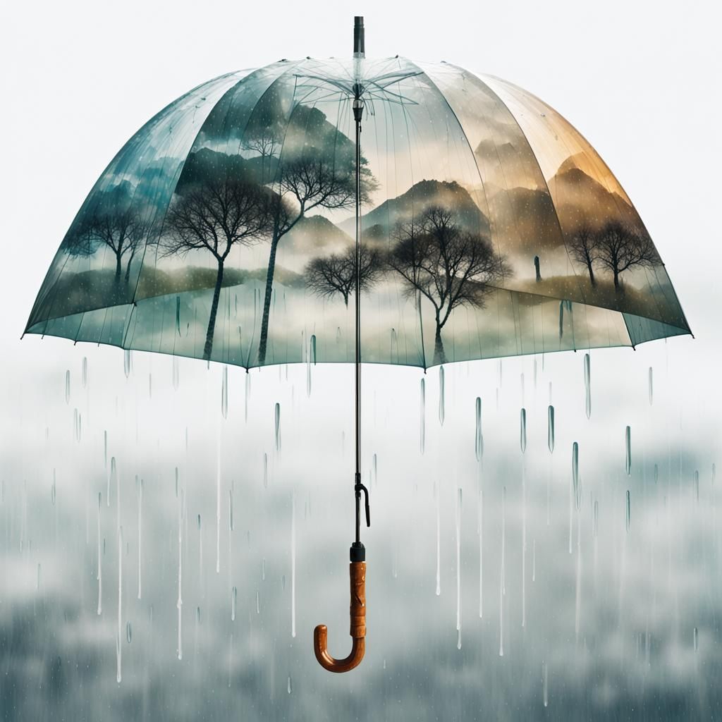 Double exposure: umbrella   by @GreenNails 