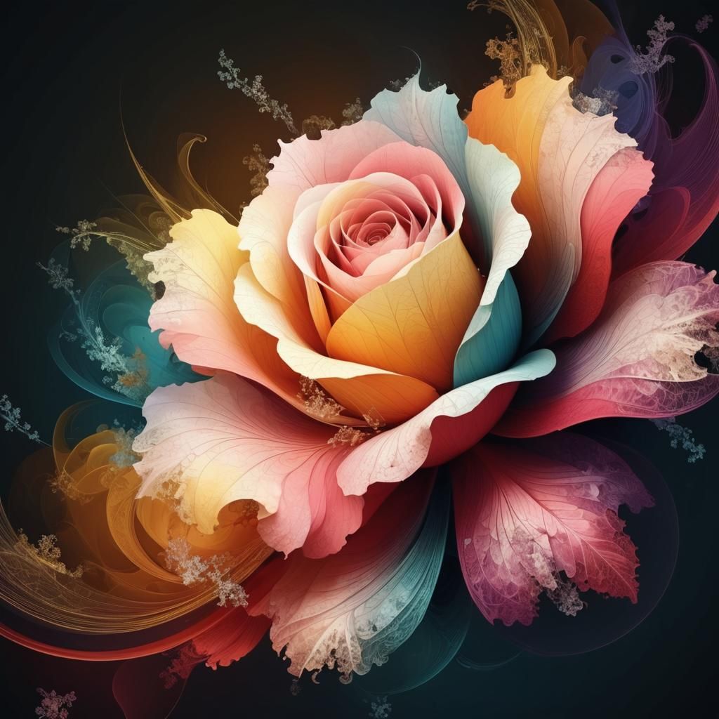 abstract art complementary colors fine details abstract vect...