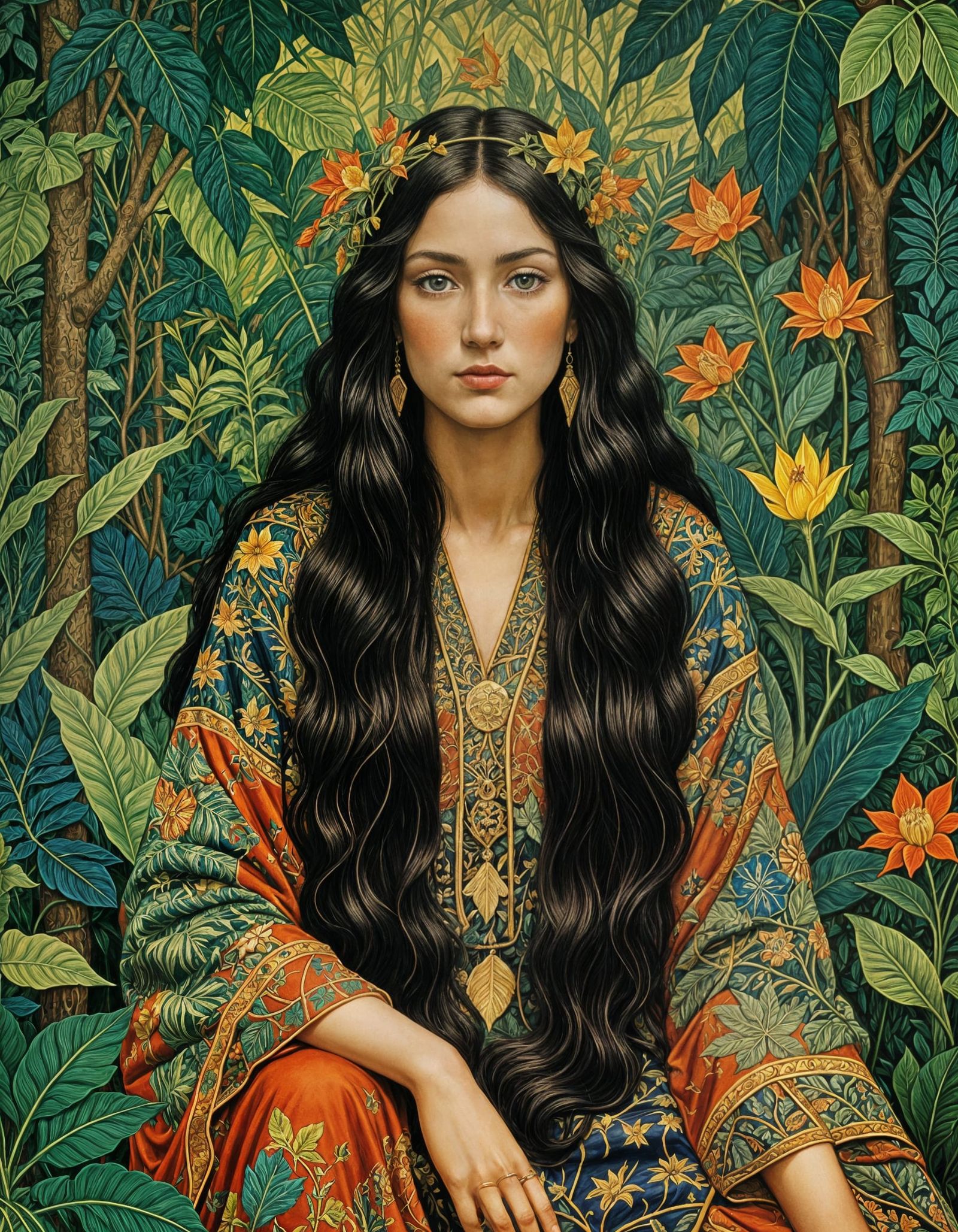 Ethereal Goddess in Bohemian Splendor - AI Art
