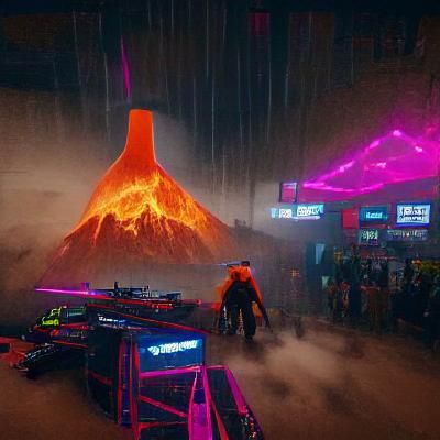 giant mechanic volcano