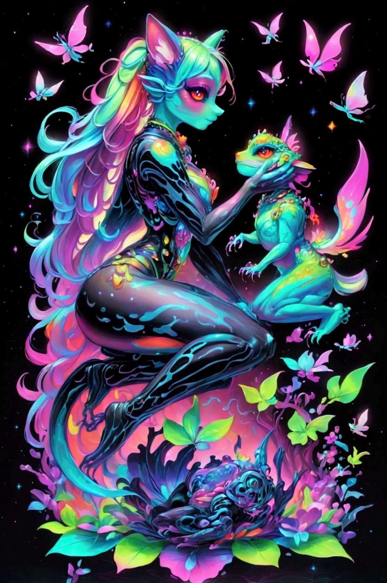 Celestial Guardians: Bond in the Neon Cosmos