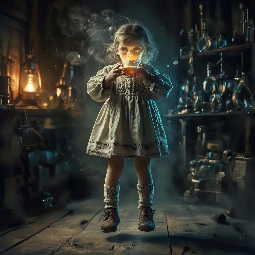 Found her father's hovering potion