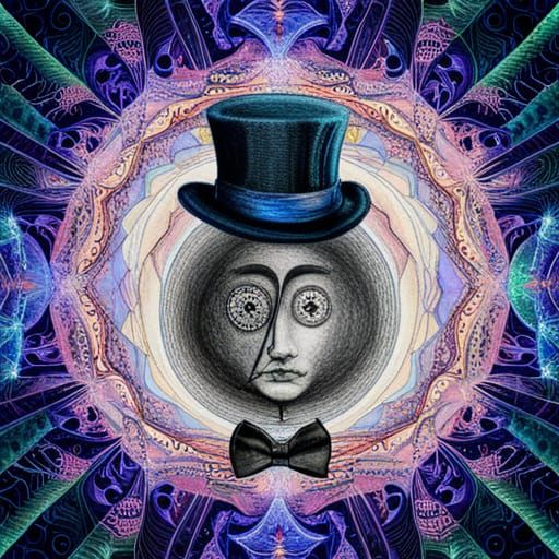 The full moon wearing a top hat and monocle