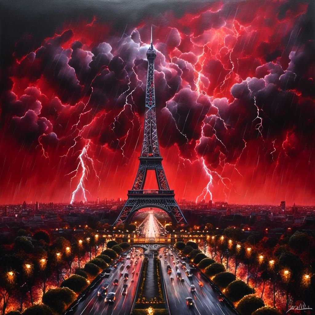 Eiffel Tower in Red  by @MsJak2u