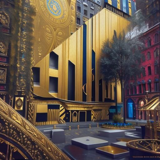 Gustav Klimt, 3d, Gold, Silver, Spray paint, Acrylic, High c...