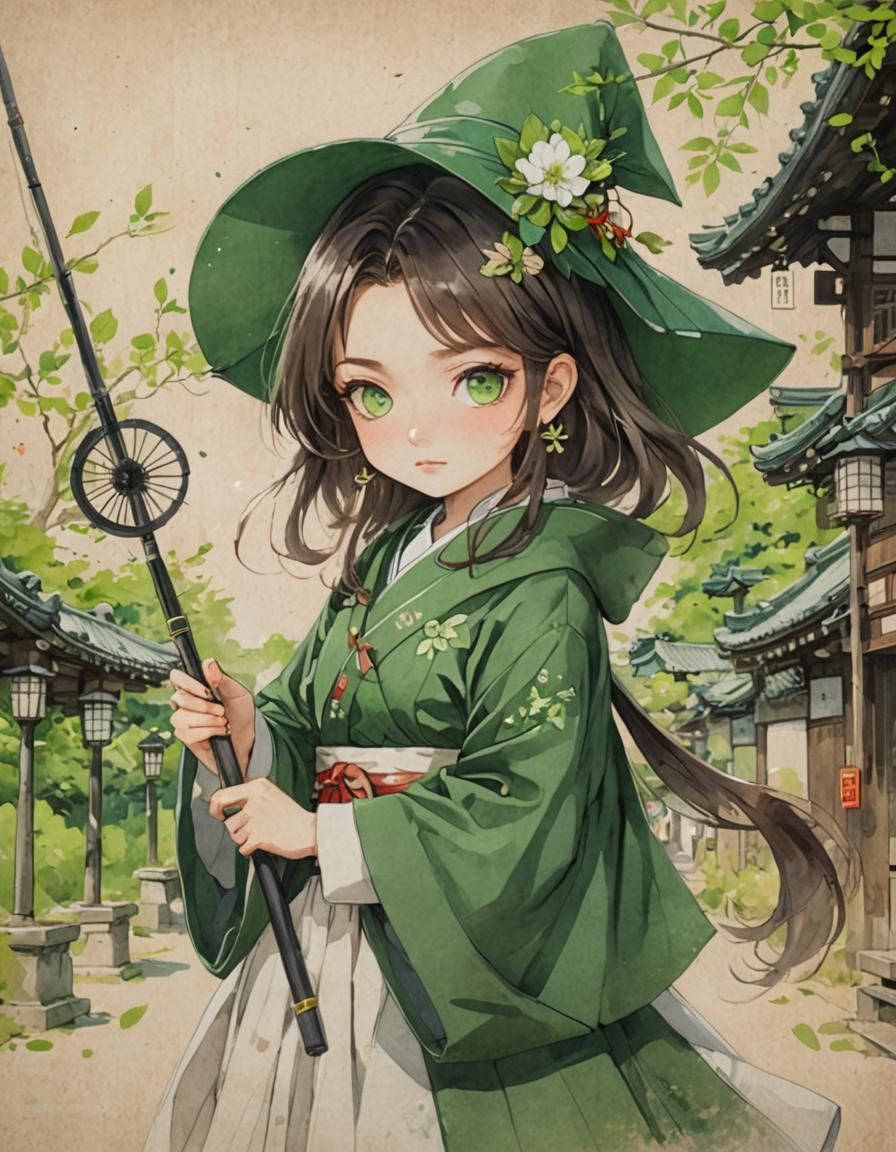 Blue Pencil XL Young Witch in Multi-styles: Traditional Japa...