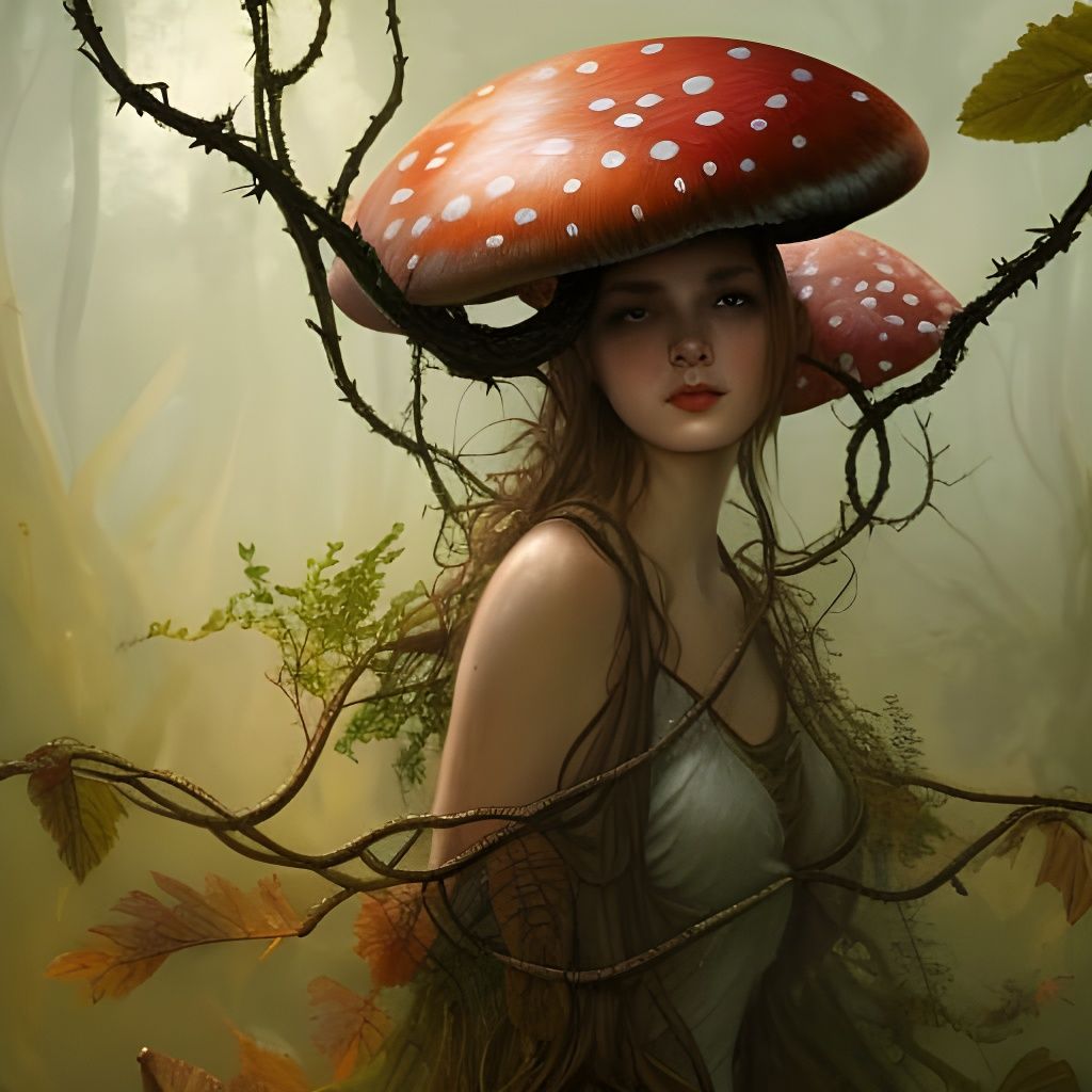 Mushroom hat AI Generated Artwork NightCafe Creator