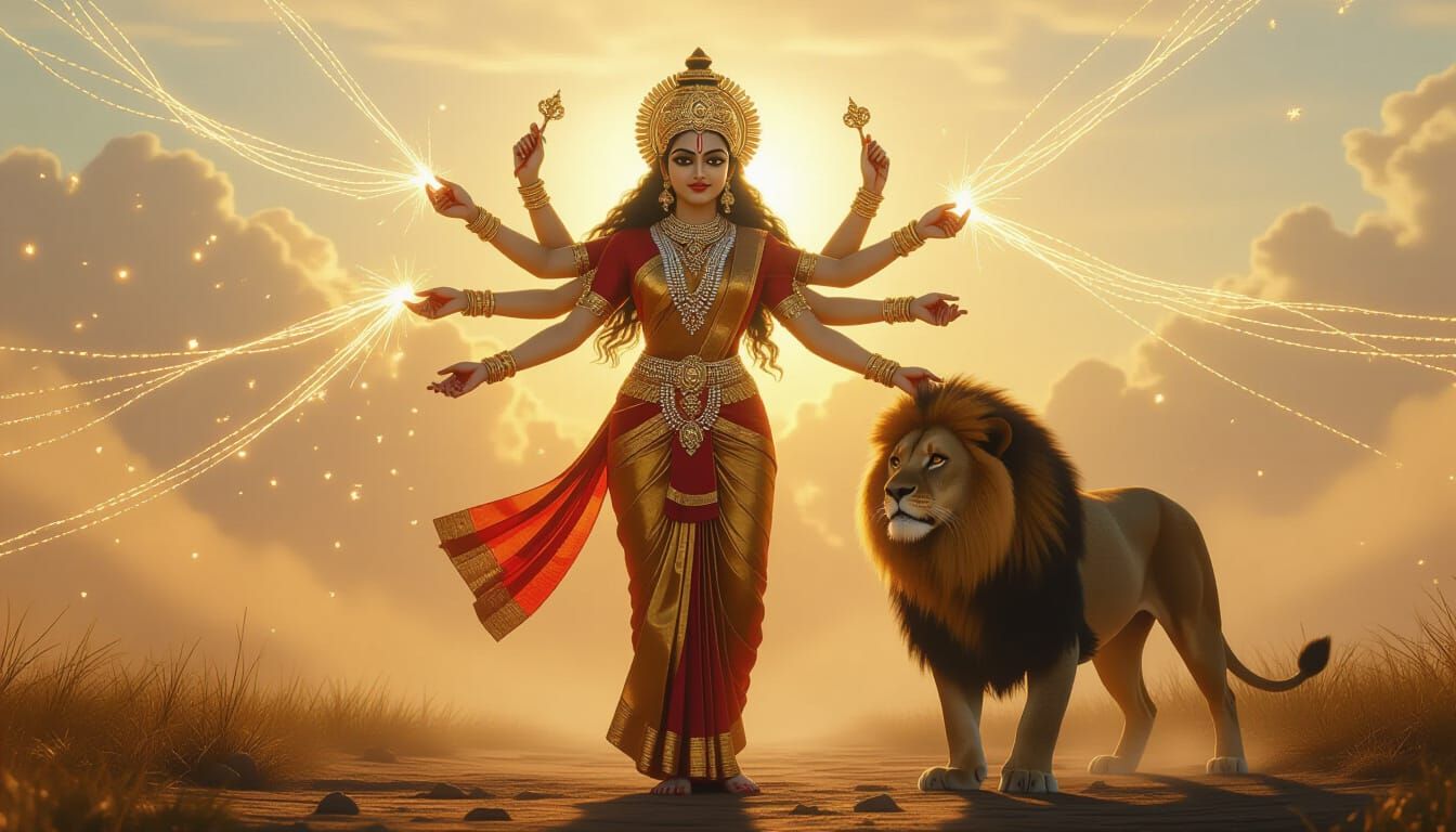 Durga and her lion