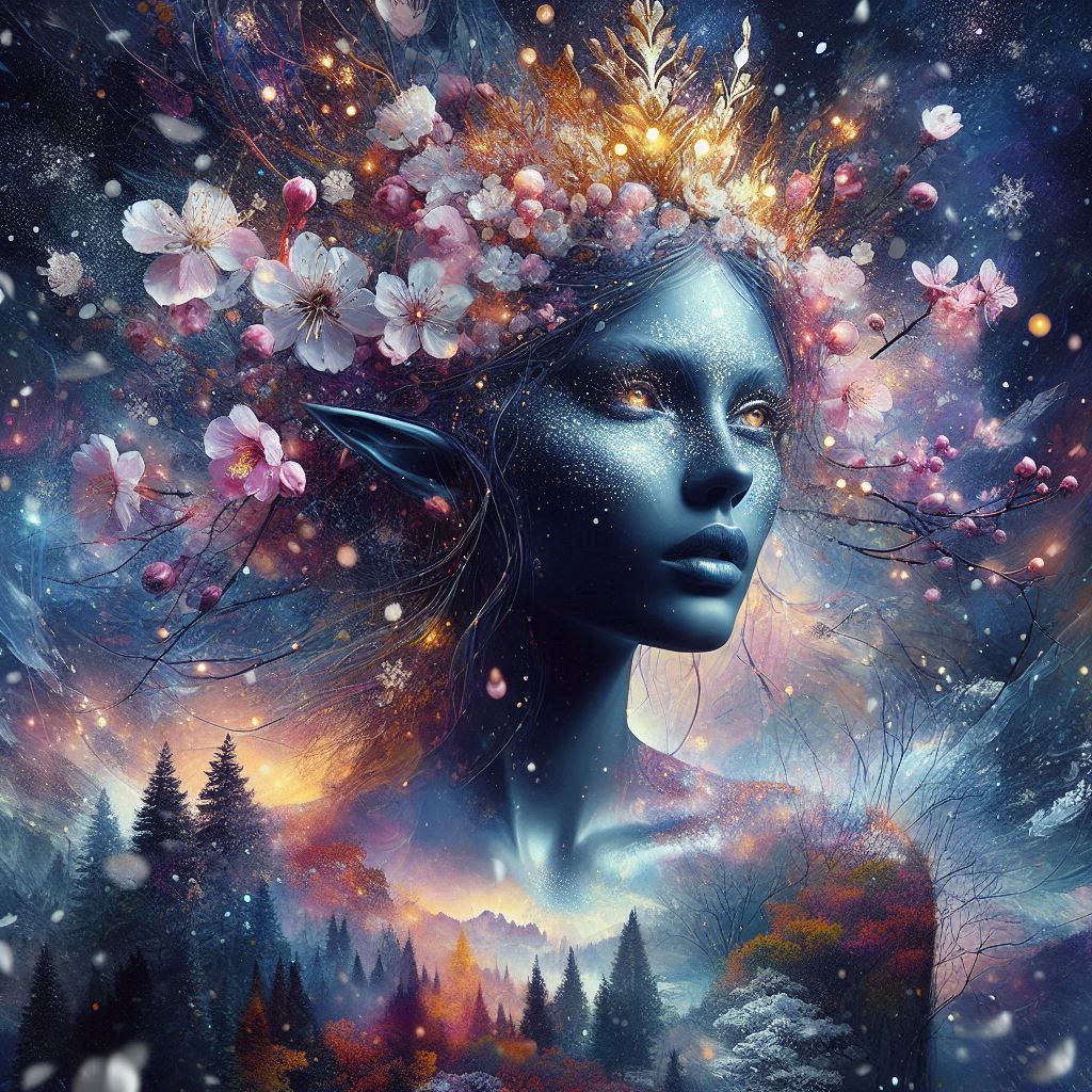 Double exposure portrait